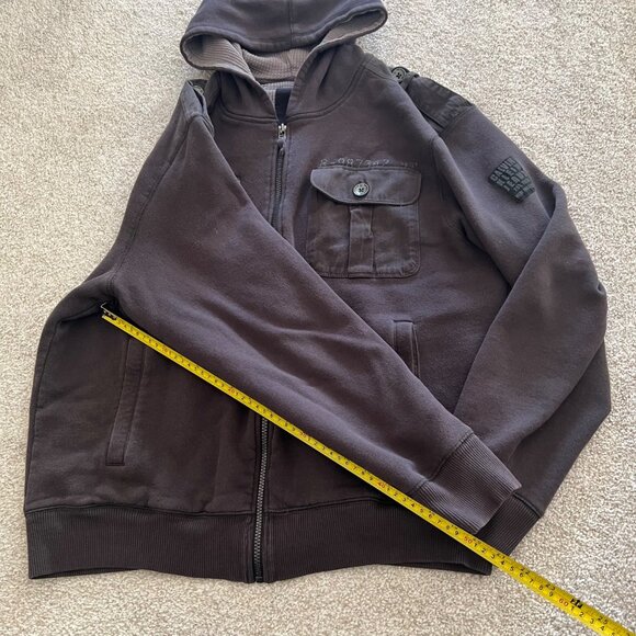 Unique Vintage Calvin Klein Gray Utility Military Style Jacket w Patch Pockets - Picture 10 of 11